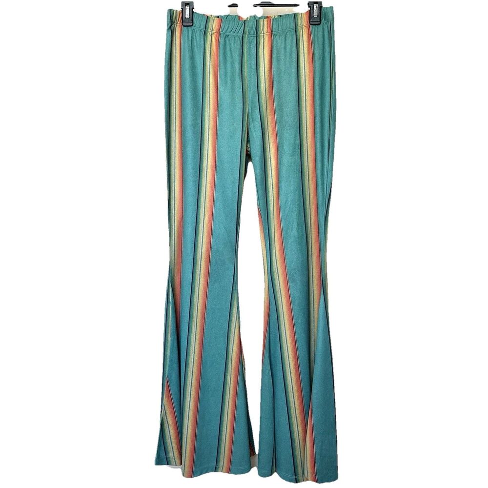 Fashion Express Pants Women’s Lg Super Flare Striped Western Boho NWOT